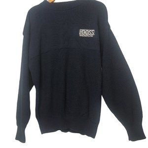 Vintage The Boss Snowplow Stone Creek Mens XL Sweater Pullover Navy USA